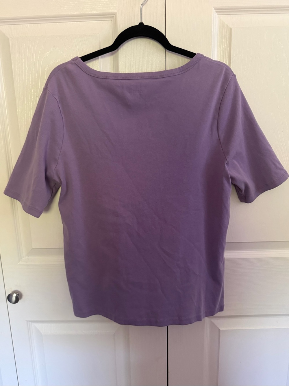 5 for $25! Time and Tru Lavender Scoop Neck Short Sleeve Top - Picture 3 of 3